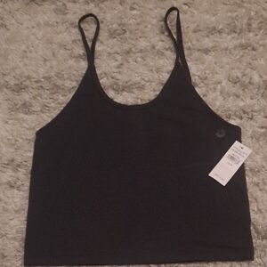 American Eagle Outfitters Black Cropped Spaghetti Strap Cami
